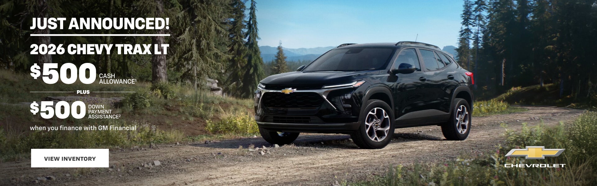 2026 Chevy Trax LT. $500 Cash Allowance plus $500 Down Payment Assistance when you finance with G...